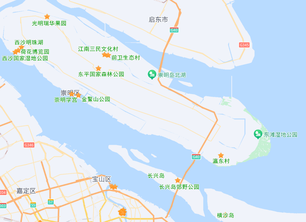 崇明岛景点分布图